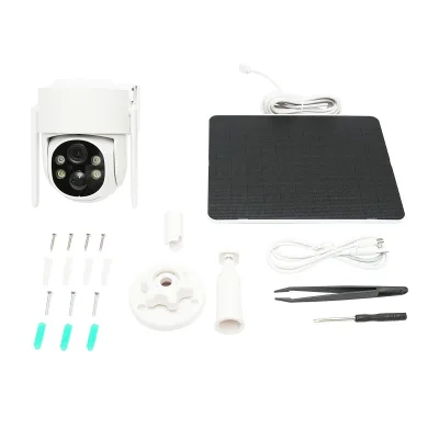 Telecamera di videosorveglianza 4MP, WIFI 4G rotante con pannello solare 5W, PTZ, 1080P, UBOX - immagine 2