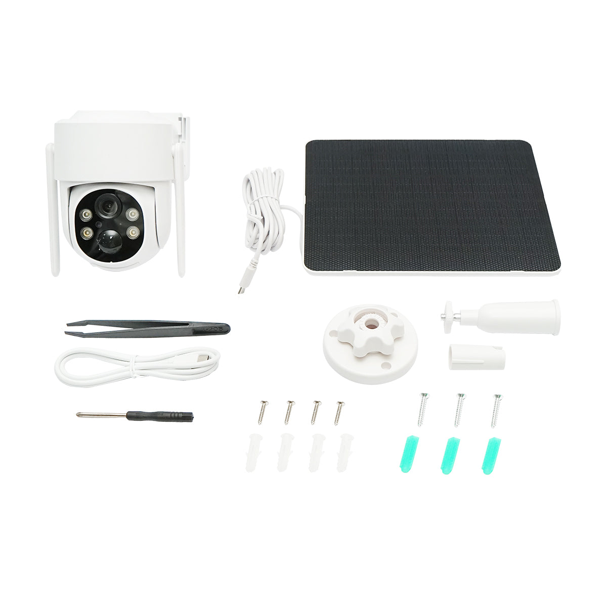 Telecamera di videosorveglianza 4MP, WIFI 4G rotante con pannello solare 5W, PTZ, 1080P, UBOX - immagine 2