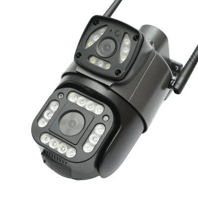 Telecamera di videosorveglianza a doppio obiettivo da 8 MP, P2P WIFI 2.4G 1080P, PTZ con sensore di movimento, rilevamento umano e applicazione V380 Pro - immagine 4