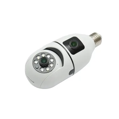 Telecamera di videosorveglianza con 2 lenti PTZ smart-bulb, WIFI 2.4G 1080P FHD 2MP, lampadina E27 con sensori di movimento, visione notturna e applicazione V380 Pro - immagine 4