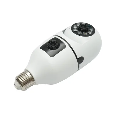 Telecamera di videosorveglianza con 2 lenti PTZ smart-bulb, WIFI 2.4G 1080P FHD 2MP, lampadina E27 con sensori di movimento, visione notturna e applicazione V380 Pro - immagine 5