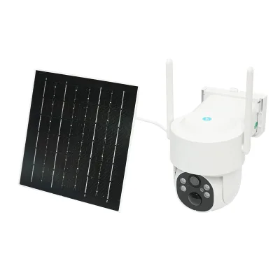 Telecamera di videosorveglianza con pannello solare Scheda SIM 4MP WIFI 4G, PTZ ruotante a 360 gradi con sensore di movimento, rilevamento presenza umana e applicazione iCSee