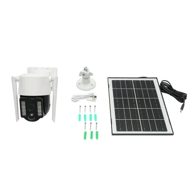 Telecamera di videosorveglianza da 3MP, WIFI 4G rotante con pannello solare da 5W, PTZ, 1080P, sensore di movimento, visione notturna, applicazione V380 Pro - immagine 2