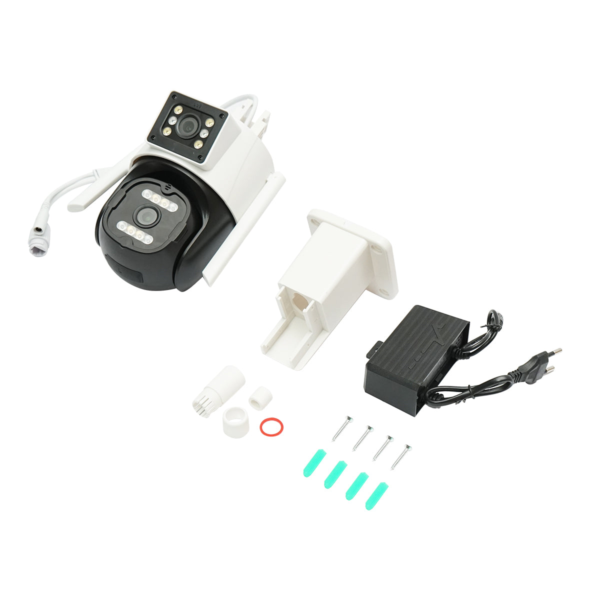 Telecamera di videosorveglianza da 6 MP con doppio obiettivo, P2P WIFI 2.4G 1080P, PTZ con sensore di movimento, rilevamento presenza umana e applicazione iCSee - immagine 2