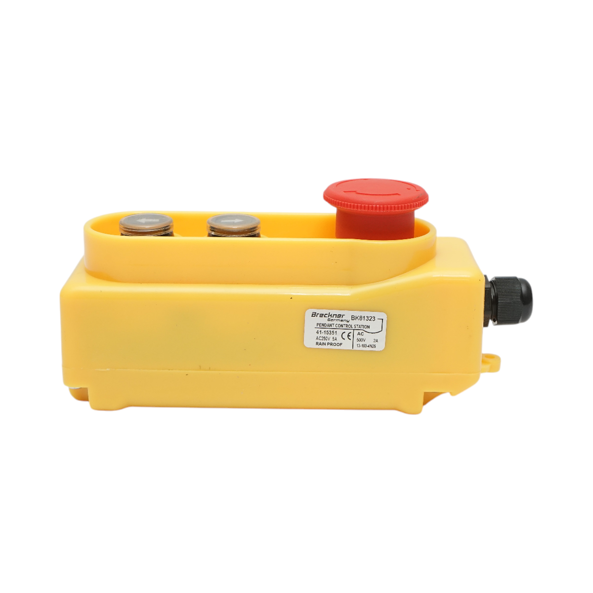 Telecomando industriale con 2 comandi, compatibile con AC 250V/5A – 500V/2A, dotato di pulsante di arresto d’emergenza. Breckner Germany - immagine 4