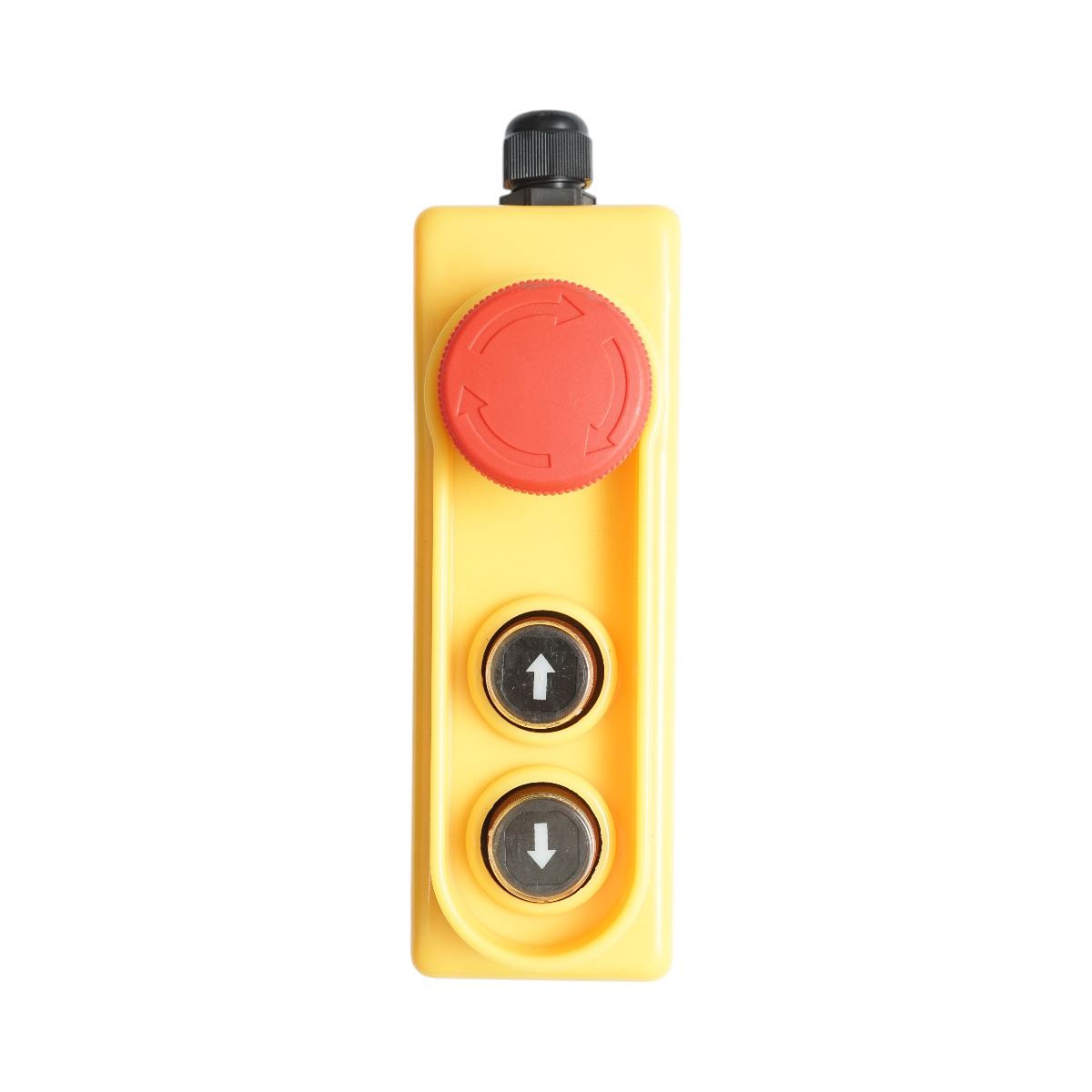 Telecomando industriale con 2 comandi, compatibile con AC 250V/5A – 500V/2A, dotato di pulsante di arresto d’emergenza. Breckner Germany