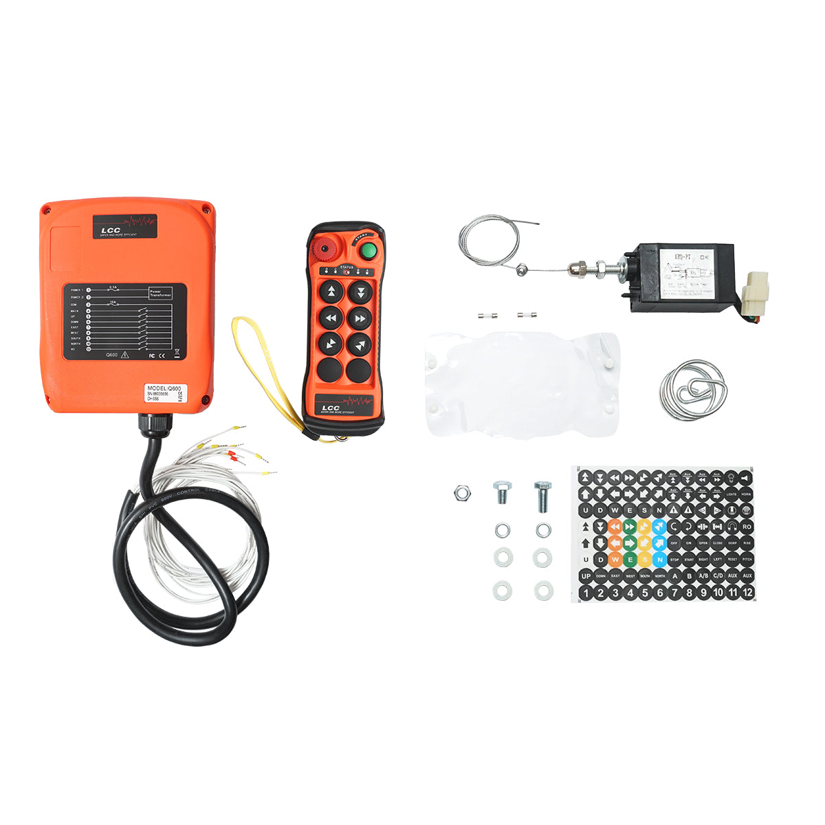Telecomando wireless per verricello di trattore forestale, con regolazione della velocità del motore direttamente dal telecomando, senza funzione di mantenimento, modello Q 12V