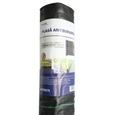 Telo Rete Pacciamatura Anti-Erbacce, 1x100m, 100gr/m², Nero, Permeabile, PP, Resistente UV - immagine 2