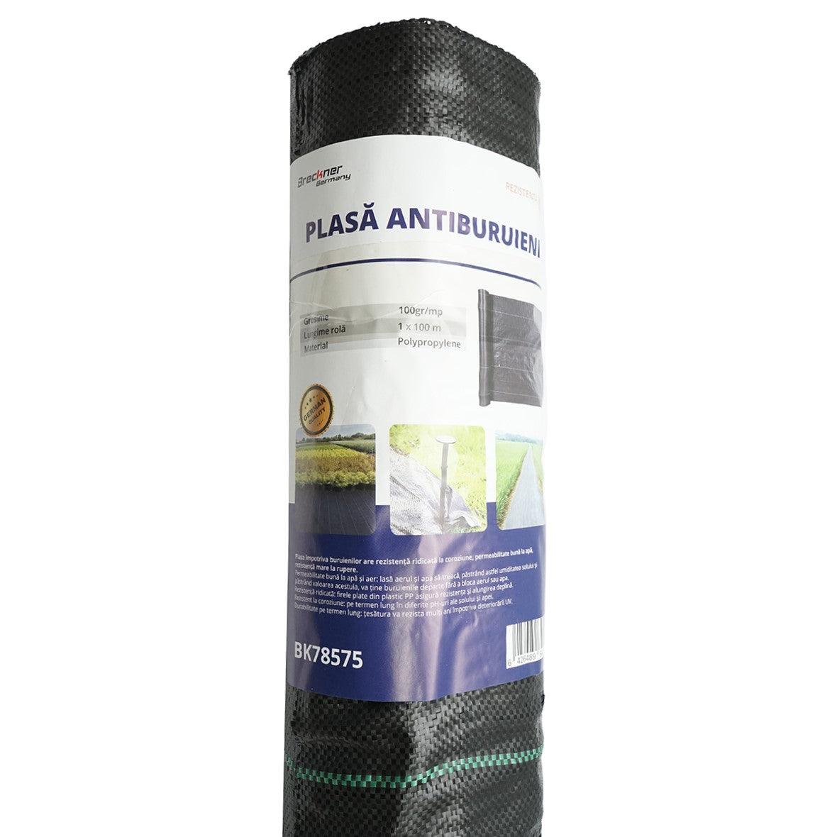Telo Rete Pacciamatura Anti-Erbacce, 1x100m, 100gr/m², Nero, Permeabile, PP, Resistente UV - immagine 2