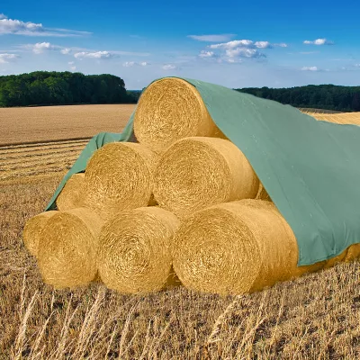 Telo traspirante copertura Telo copertura balle di fieno e paglia verde 9,8X12,5m, 140gr Breckner Germany - immagine 2
