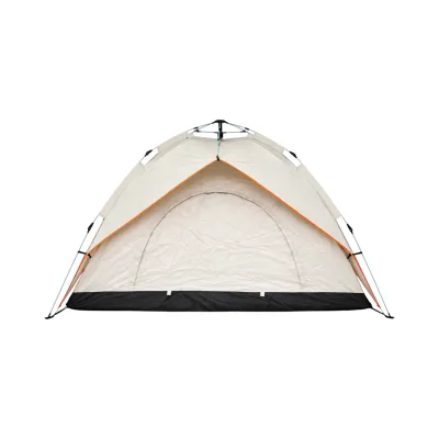 Tenda da campeggio per 2 persone crema pieghevole pop-up automatica 2 ingressi, impermeabile con protezione UV e rete anti-insetti 200x200x145cm - immagine 2