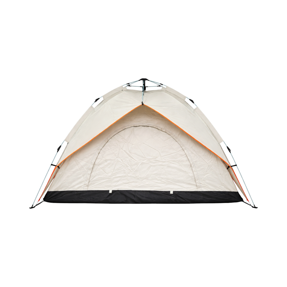 Tenda da campeggio per 2 persone crema pieghevole pop-up automatica 2 ingressi, impermeabile con protezione UV e rete anti-insetti 200x200x145cm - immagine 2