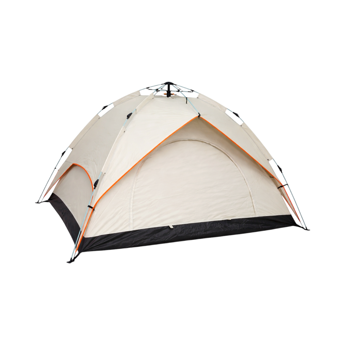 Tenda da campeggio per 2 persone crema pieghevole pop-up automatica 2 ingressi, impermeabile con protezione UV e rete anti-insetti 200x200x145cm - immagine 5