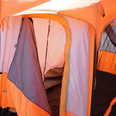 Tenda da campeggio per 2-4 persone con veranda, impermeabile, con protezione UV e zanzariera, 330x210x180 cm - immagine 5