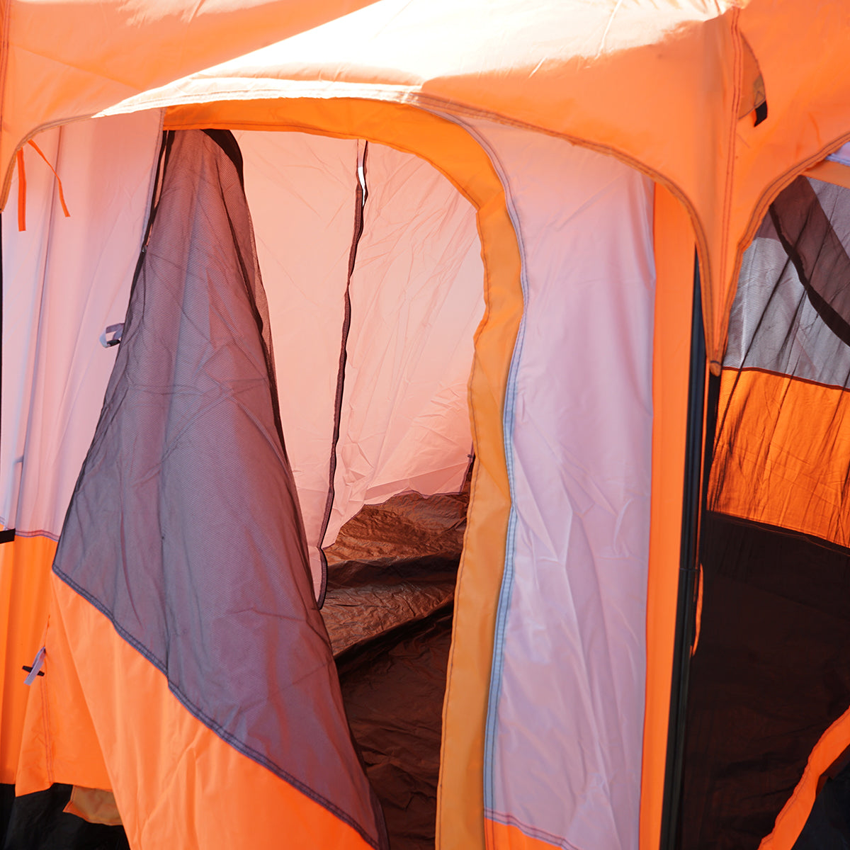 Tenda da campeggio per 2-4 persone con veranda, impermeabile, con protezione UV e zanzariera, 330x210x180 cm - immagine 5