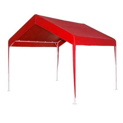 Tenda evento padiglione da giardino 3x3m rossa, tetto impermeabile in 2 acque, struttura in acciaio zincato Breckner Germany