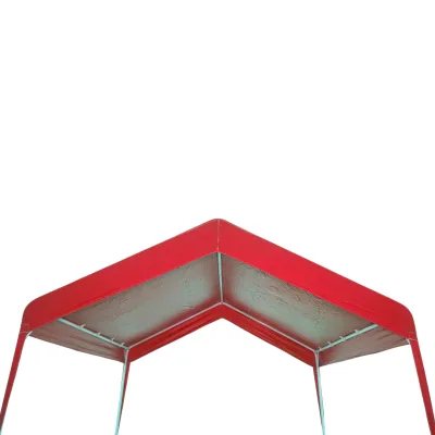 Tenda evento padiglione da giardino 3x3m rossa, tetto impermeabile in 2 acque, struttura in acciaio zincato Breckner Germany - immagine 6
