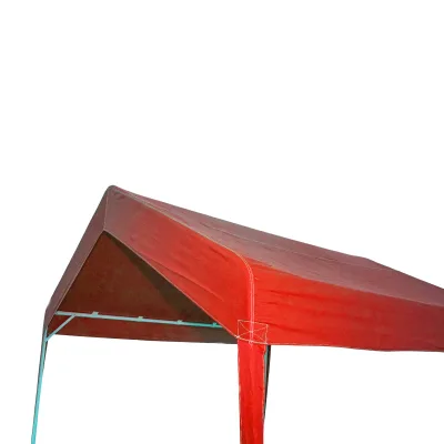 Tenda evento padiglione da giardino 3x3m rossa, tetto impermeabile in 2 acque, struttura in acciaio zincato Breckner Germany - immagine 5
