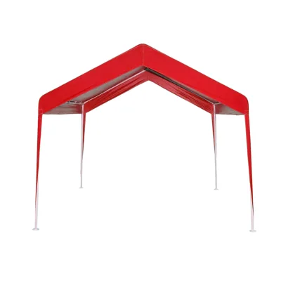 Tenda evento padiglione da giardino 3x3m rossa, tetto impermeabile in 2 acque, struttura in acciaio zincato Breckner Germany - immagine 2