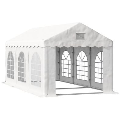 Tenda per eventi in PVC, larghezza 4 m e lunghezza 10 m, struttura in acciaio zincato