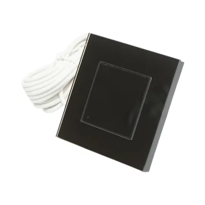 Termostato WiFi per riscaldamento a pavimento e caldaia, display digitale, sensore esterno, cornice in vetro nero 86x86mm