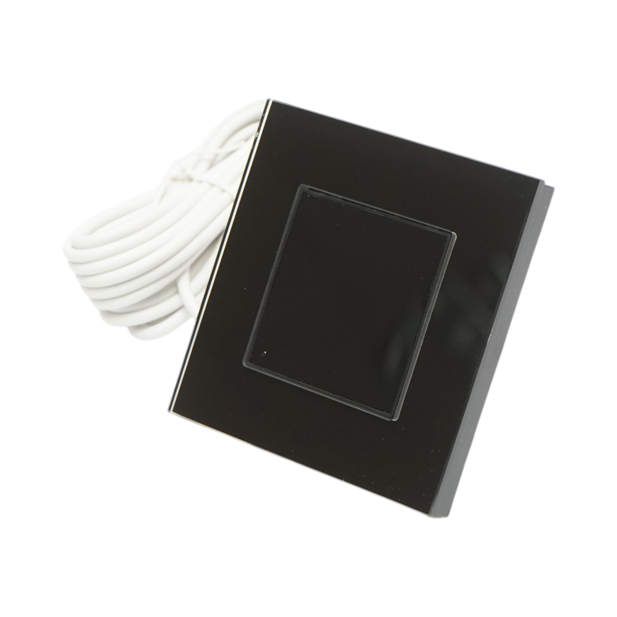 Termostato WiFi per riscaldamento a pavimento e caldaia, display digitale, sensore esterno, cornice in vetro nero 86x86mm