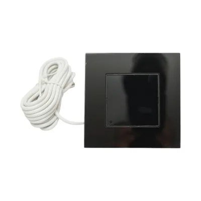 Termostato WiFi per riscaldamento a pavimento e caldaia, display digitale, sensore esterno, cornice in vetro nero 86x86mm - immagine 2