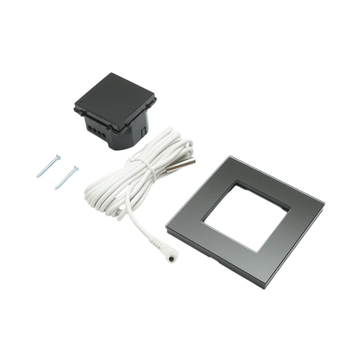 Termostato WiFi per riscaldamento a pavimento e caldaia, display digitale, sensore esterno, cornice in vetro nero 86x86mm - immagine 5