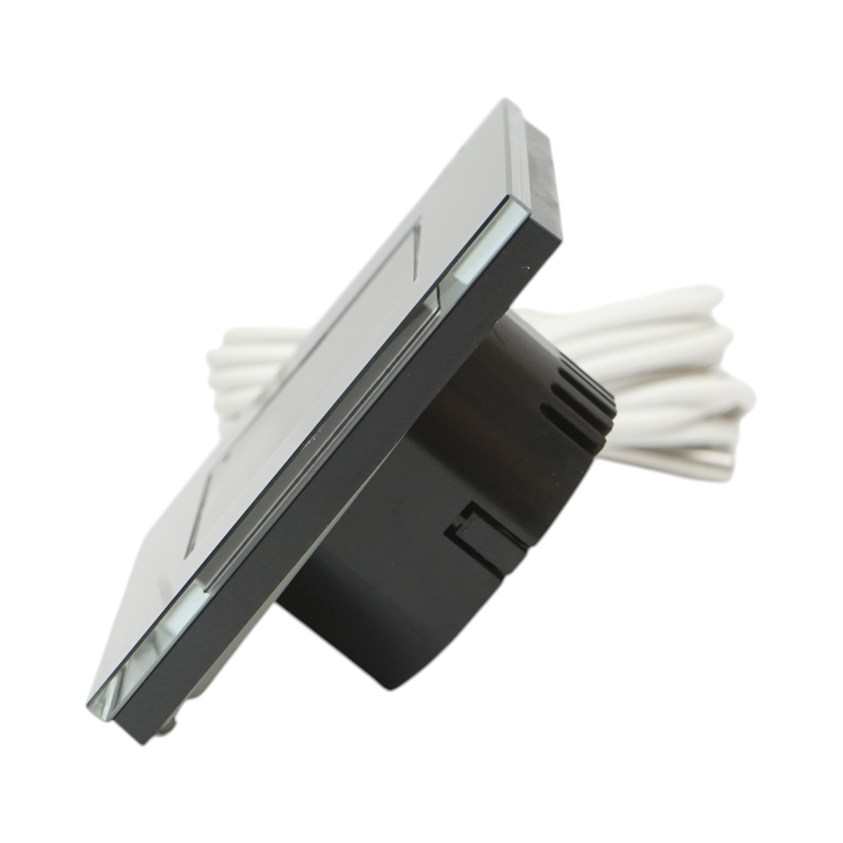 Termostato WiFi per riscaldamento a pavimento e caldaia, display digitale, sensore esterno, cornice in vetro nero 86x86mm - immagine 3