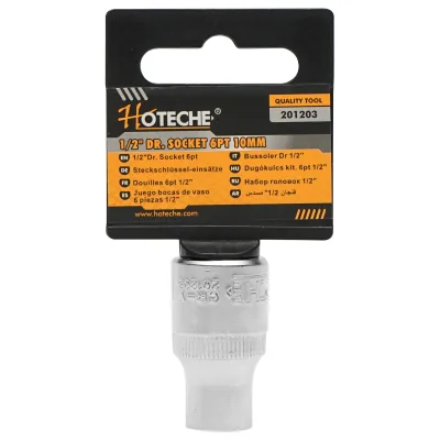 Testa per chiave a bussola da 10 mm per cricchetto con bussola da 1/2" Hoteche