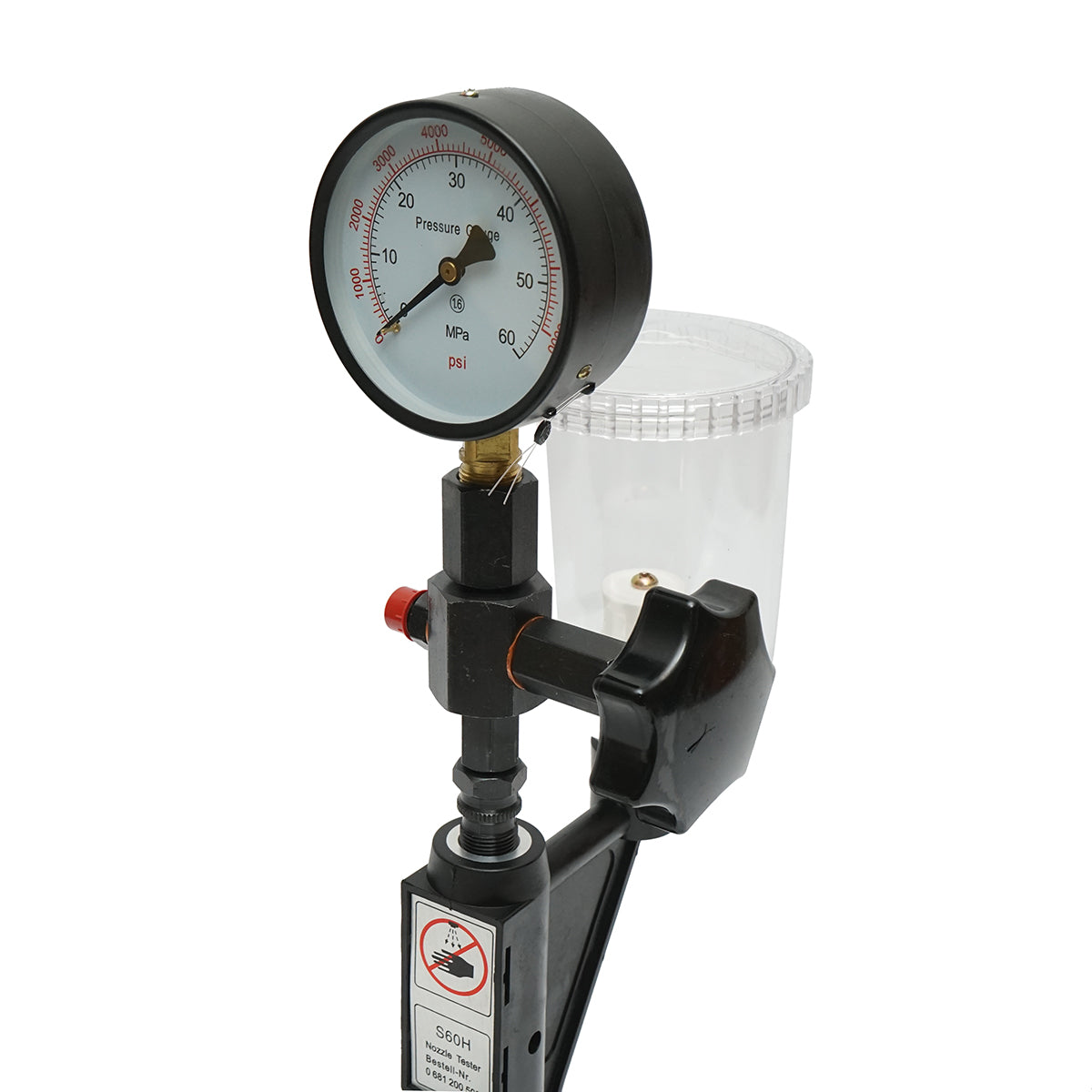 Tester per iniettori diesel 600 bar, adattatore M12, M14 con serbatoio da 1L - immagine 6