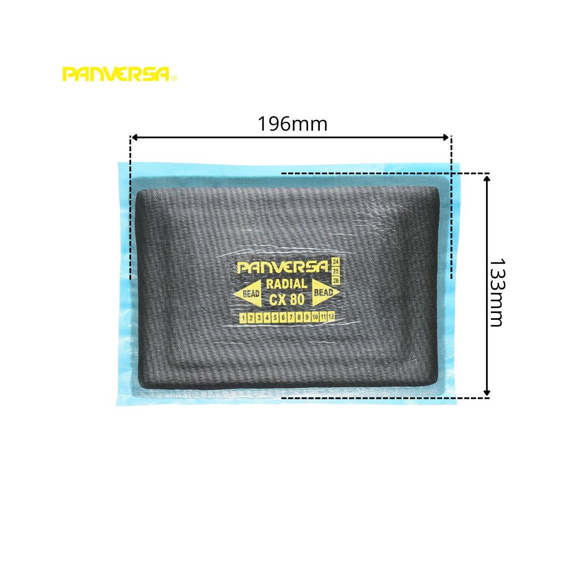 Toppe di vulcanizzazione radiali 133x196mm per pneumatici 5 pz/scatola CX-80 Panversa - immagine 2