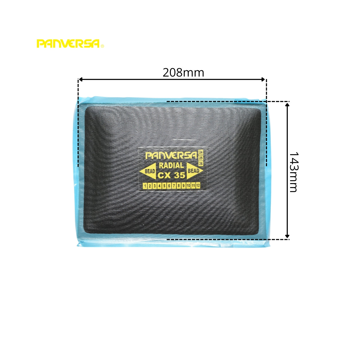 Toppe di vulcanizzazione radiali 143x208mm per pneumatici 10 pz/scatola CX-35 Panversa - immagine 2