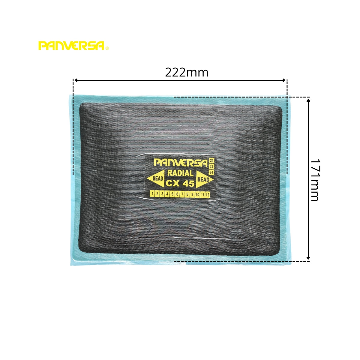 Toppe di vulcanizzazione radiali 171x222mm per pneumatici 10 pz/scatola CX-45 Panversa - immagine 2