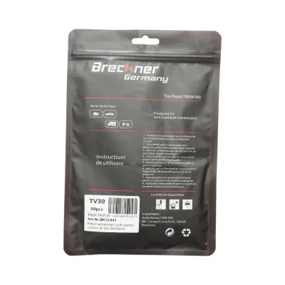 Toppe vulcanizzanti ovali 30x40mm universali per camere d'aria 50 pz/set Breckner Germany - immagine 2