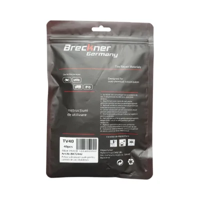 Toppe vulcanizzanti ovali 40x60mm universali per camere d'aria 40 pz/set Breckner Germany - immagine 2