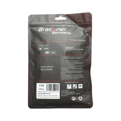Toppe vulcanizzanti rotonde universali da 70 mm per camere d'aria, set da 25 pezzi Breckner Germany - immagine 2