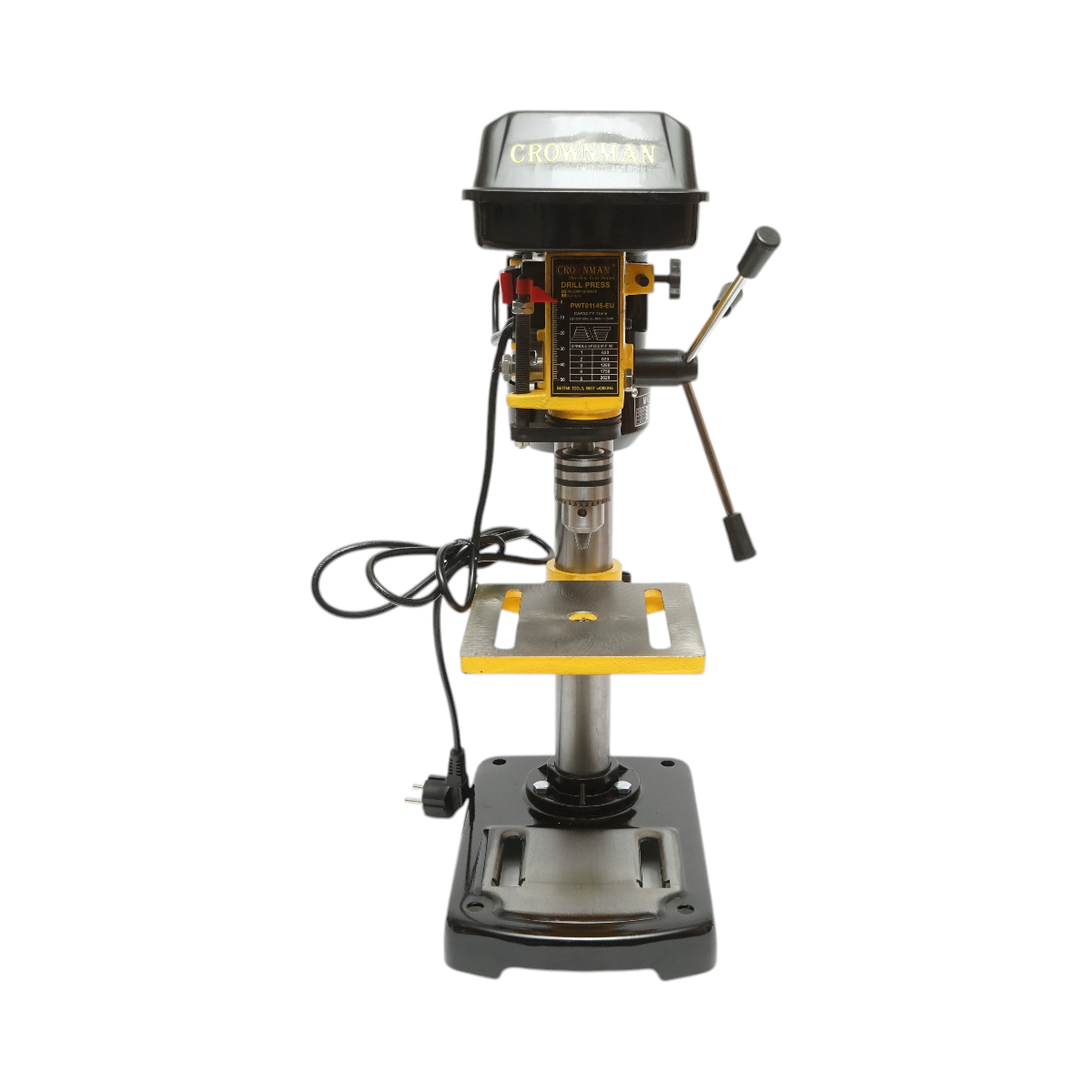 Trapano a colonna Crownman da 350 W, 220 V, 5 velocità da 620 a 2620 giri/min, mandrino da 13 mm - immagine 3