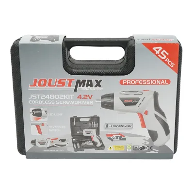 Trapano e avvitatore elettrico con batteria da 4,2 V 1300 mAh e 2 accessori Joustmax - immagine 5
