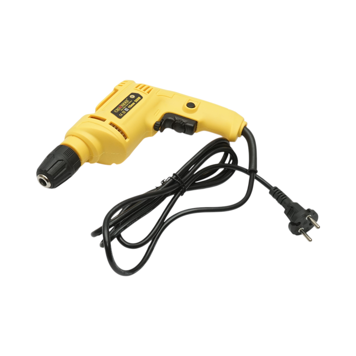 Trapano e cacciavite Crownman da 500 W, mandrino autoserrante da 10 mm, velocità 3300 giri/min - immagine 3
