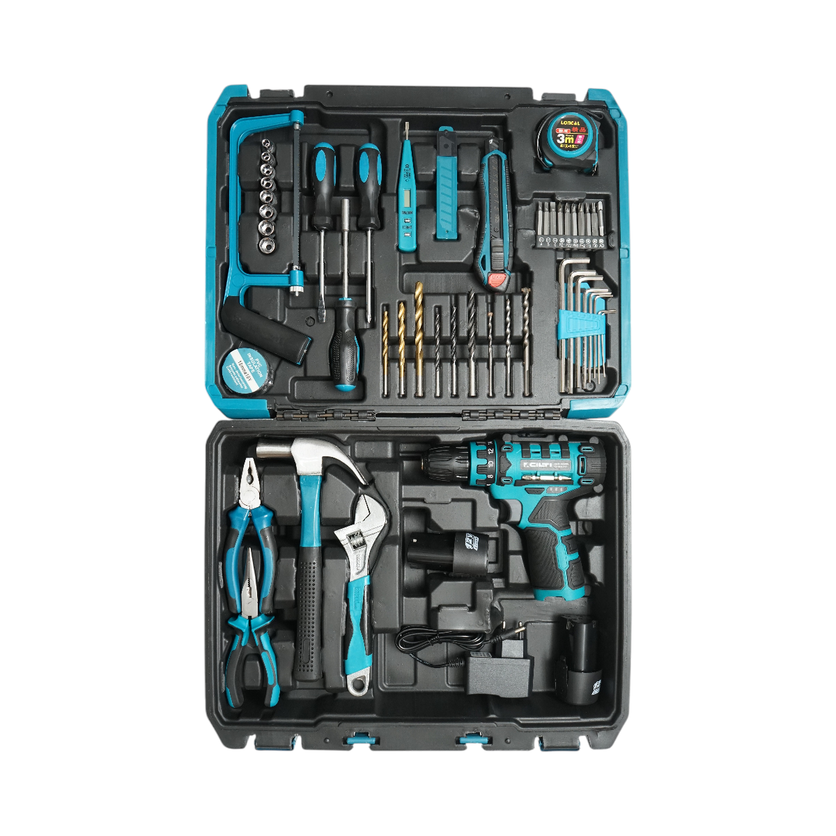 Trapano e cacciavite, 2 batterie da 12V/1,5Ah con 49 pezzi di utensili e attrezzatura - immagine 2