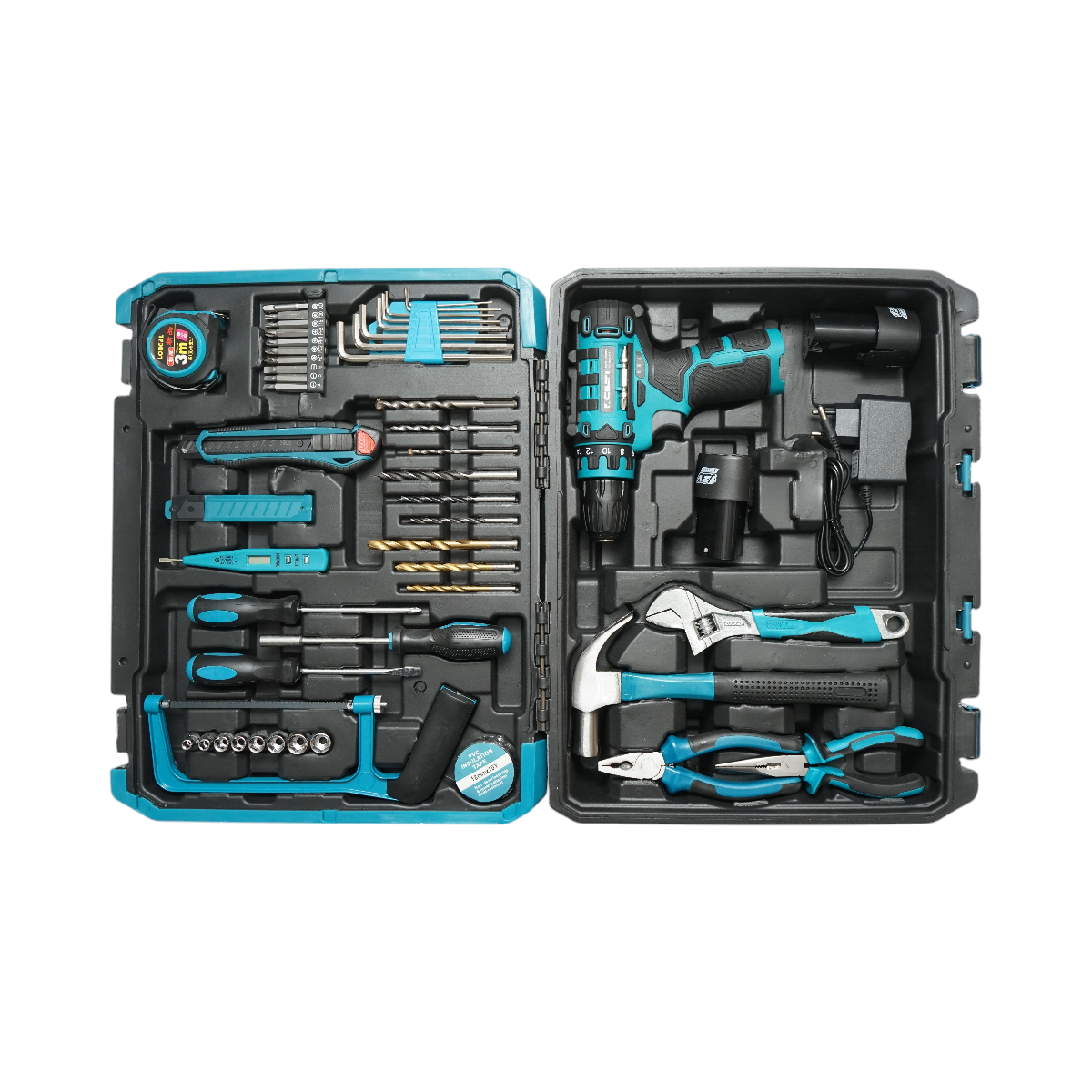 Trapano e cacciavite, 2 batterie da 12V/1,5Ah con 49 pezzi di utensili e attrezzatura - immagine 3