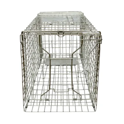 Trappola per animali selvatici tipo gabbia, robusta in metallo, 78 x 30 x 32 cm. - immagine 2