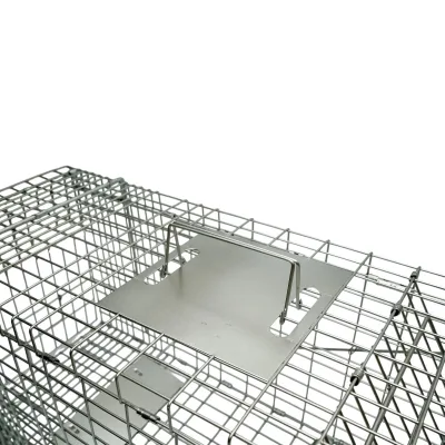 Trappola per animali selvatici tipo gabbia, robusta in metallo, 78 x 30 x 32 cm. - immagine 5