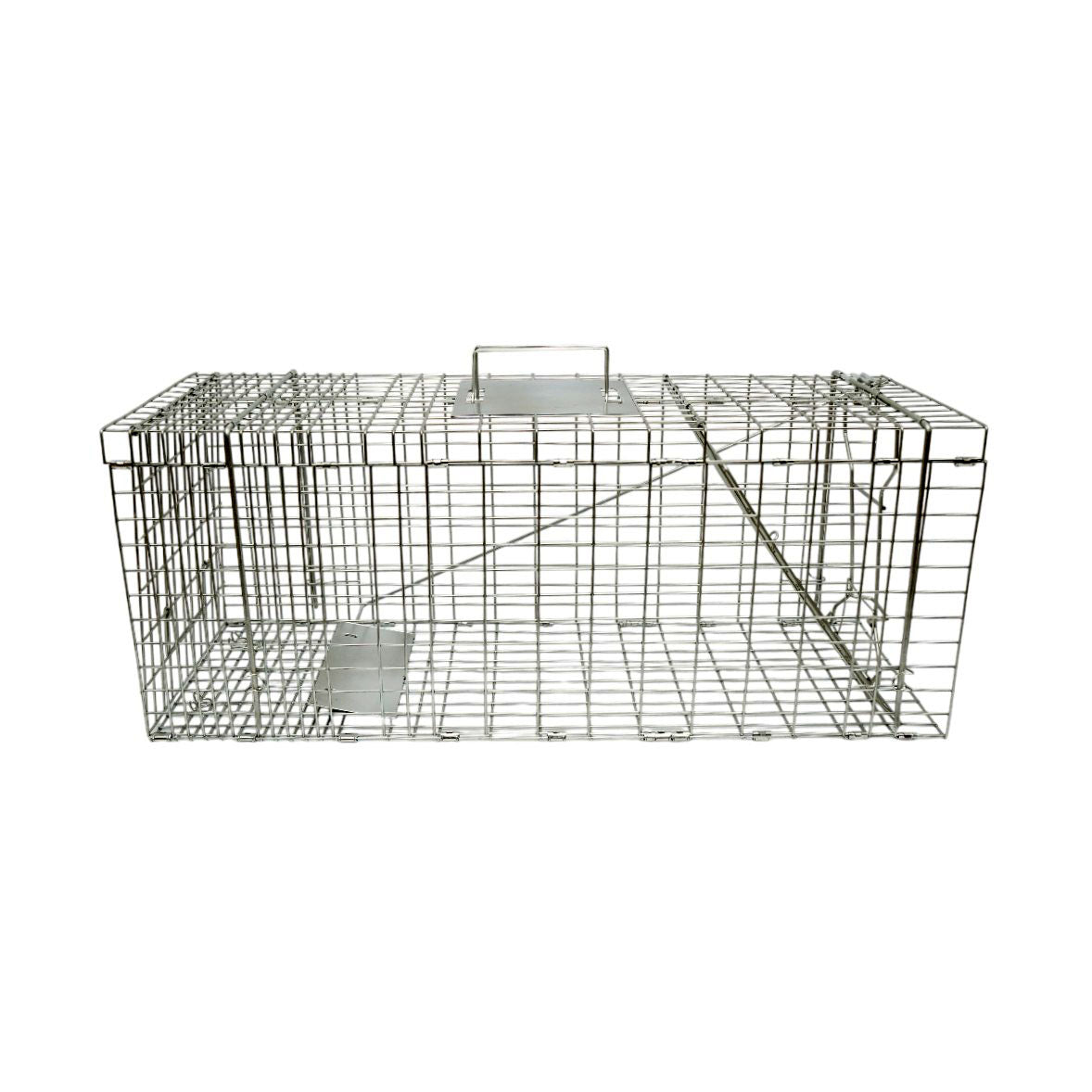 Trappola per animali selvatici tipo gabbia, robusta in metallo, 78 x 30 x 32 cm.