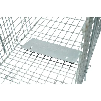 Trappola per piccoli animali, a gabbia metallica pieghevole, 78x30x32 cm - immagine 6
