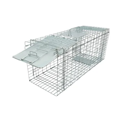 Trappola per piccoli animali, a gabbia metallica pieghevole, 78x30x32 cm - immagine 2