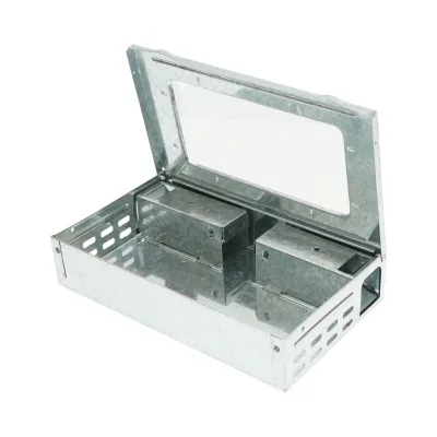 Trappola per topi professionale in metallo zincato, dimensioni 26,2x16,2x6 cm