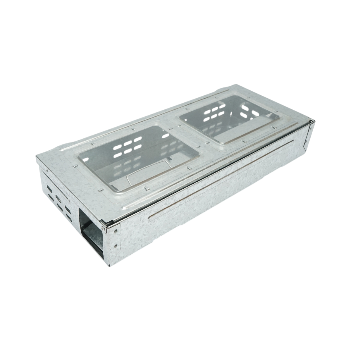 Trappola per topi professionale in metallo zincato, dimensioni 36,3x16,1x6,1 cm. - immagine 4