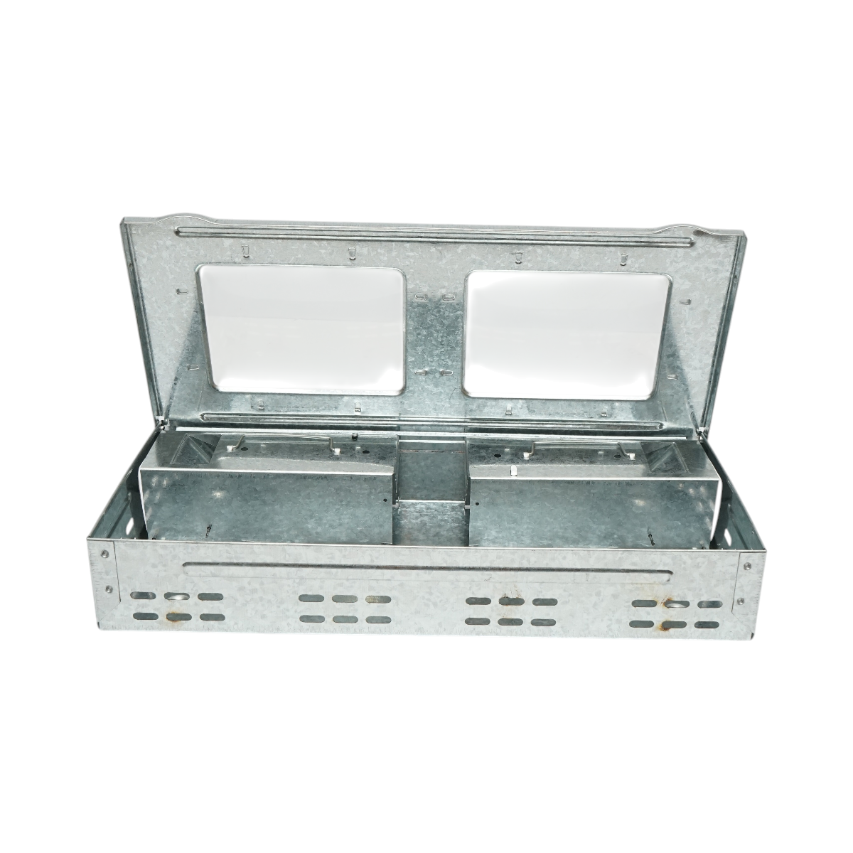 Trappola per topi professionale in metallo zincato, dimensioni 36,3x16,1x6,1 cm. - immagine 2